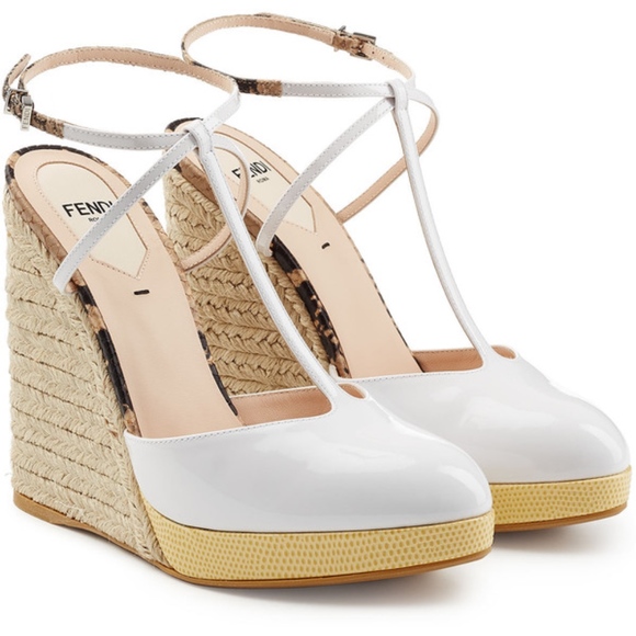 FENDI Shoes - NIB FENDI ELODIE WHITE WEDGE HEELS